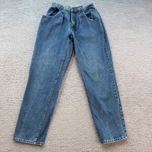 Vintage Lawman Group High Waisted Pleated Jeans Blue Medium Wash 25x29